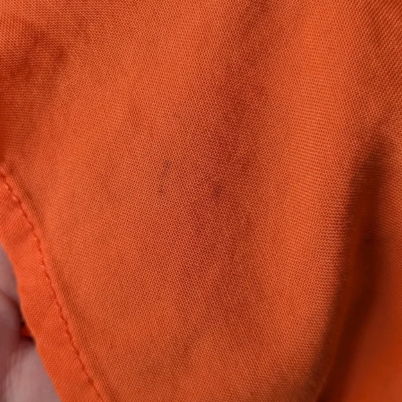 Torrid Vibrant Orange Challis Smocked Perplum Tank Top - Picture 8 of 9